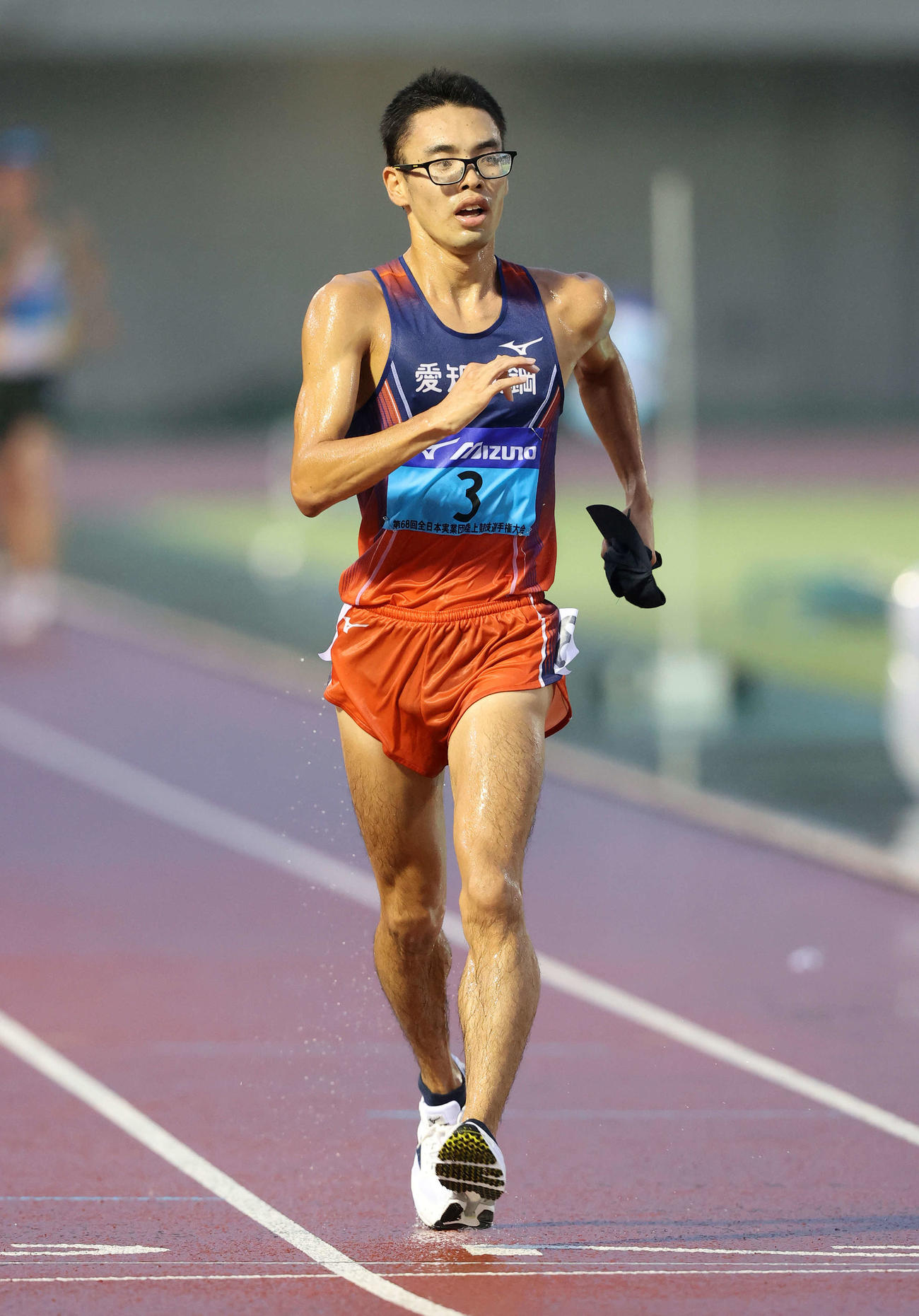 男子5000メートル競歩で日本新記録を出した山西（撮影・鈴木正人）