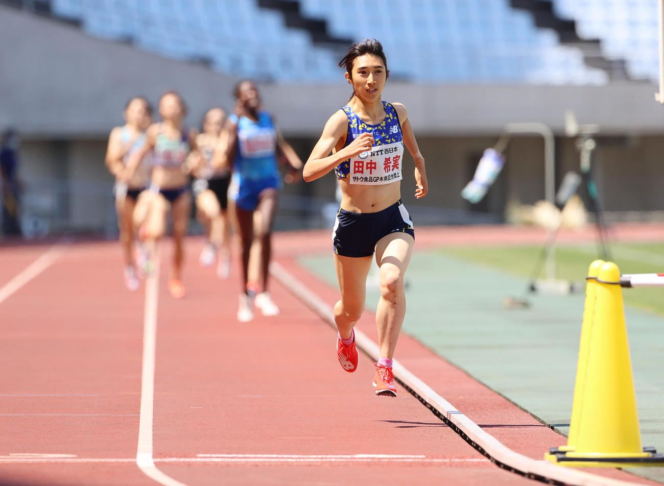 木南道孝記念陸上競技大会　女子1500メートル　4分10秒06で優勝する田中希実（撮影・清水貴仁）