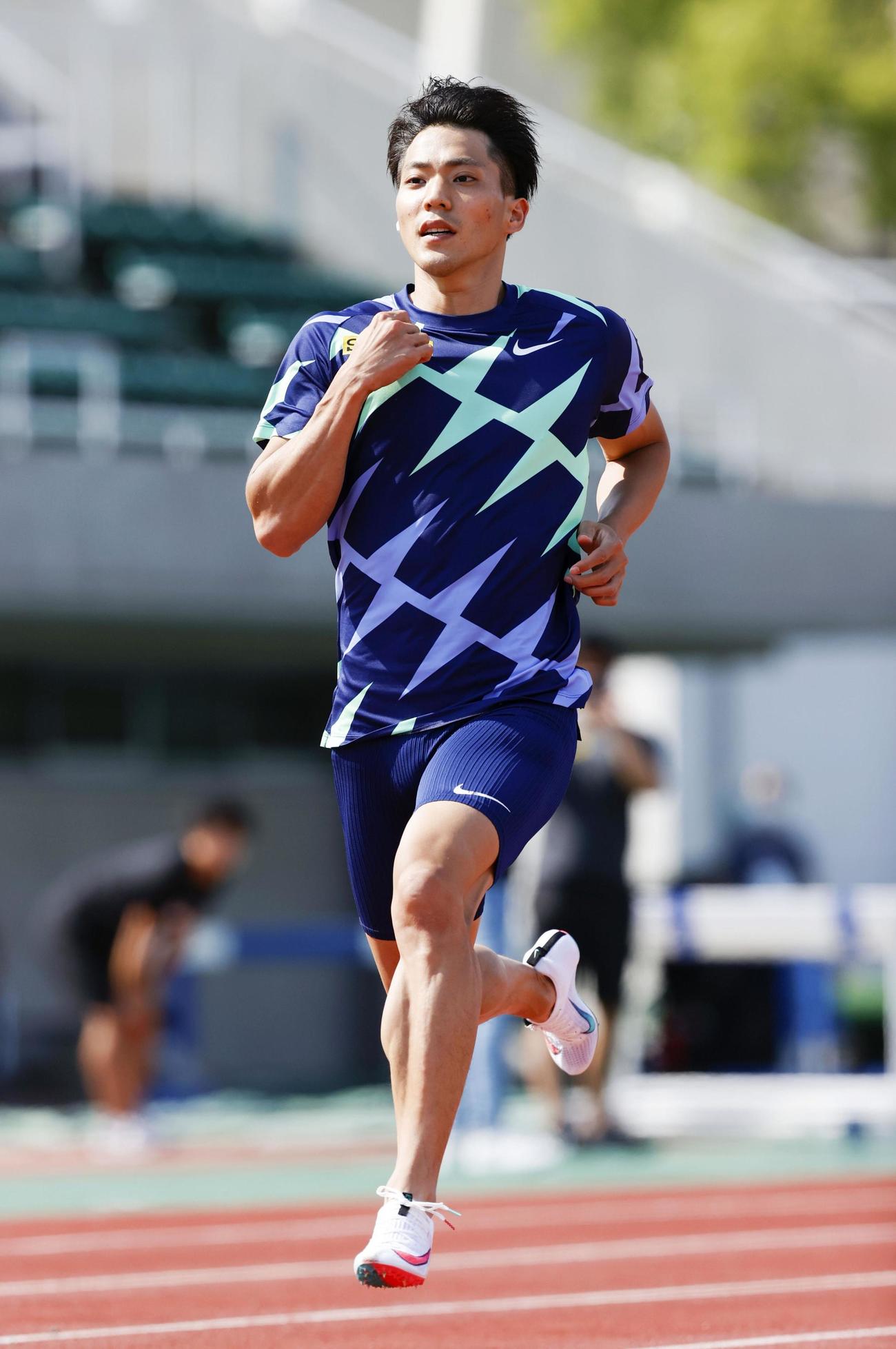陸上日本選手権に向け、調整する山県亮太（共同）