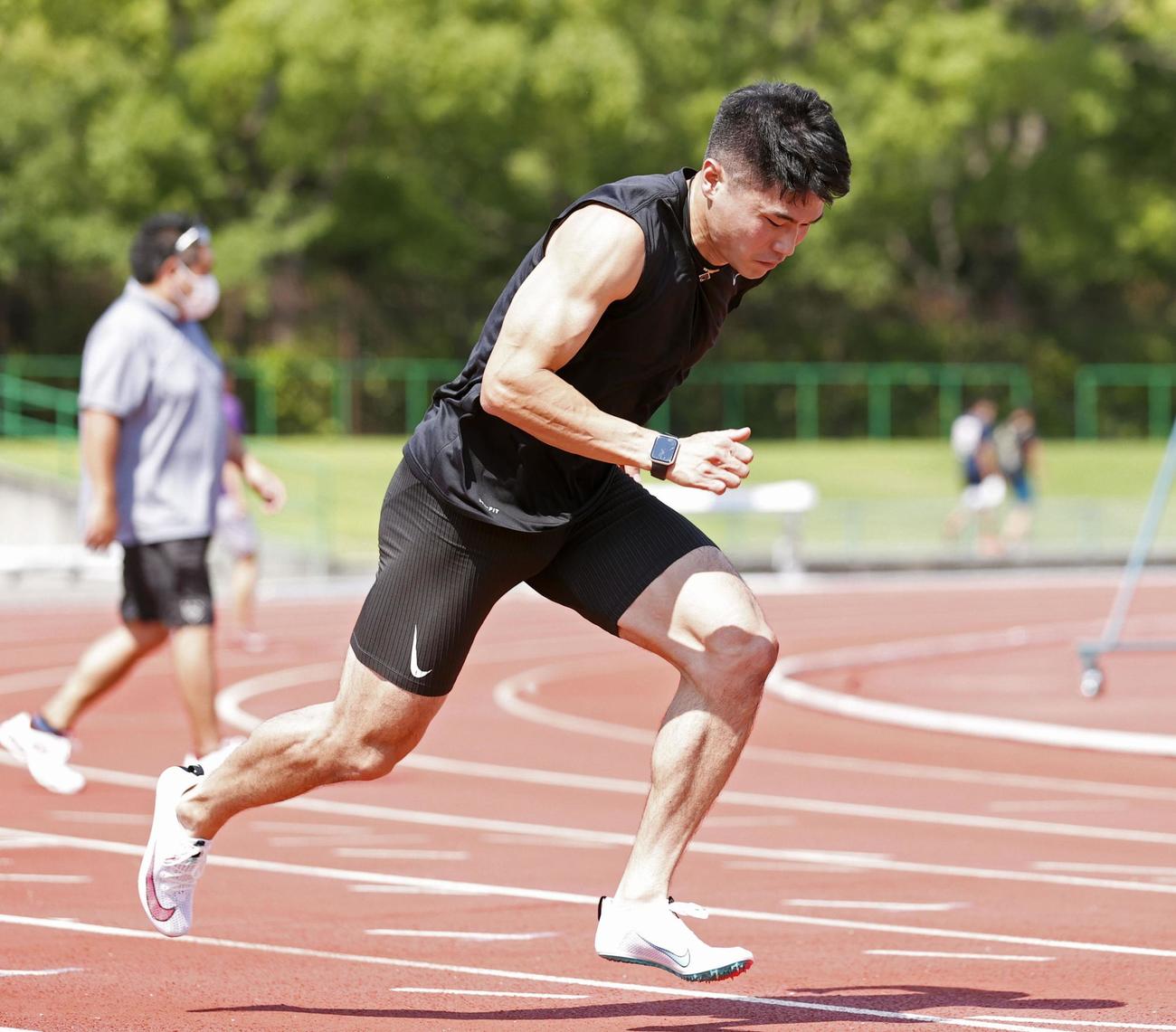 陸上日本選手権に向け、調整する小池（フォート・キシモト／日本陸上競技連盟提供）
