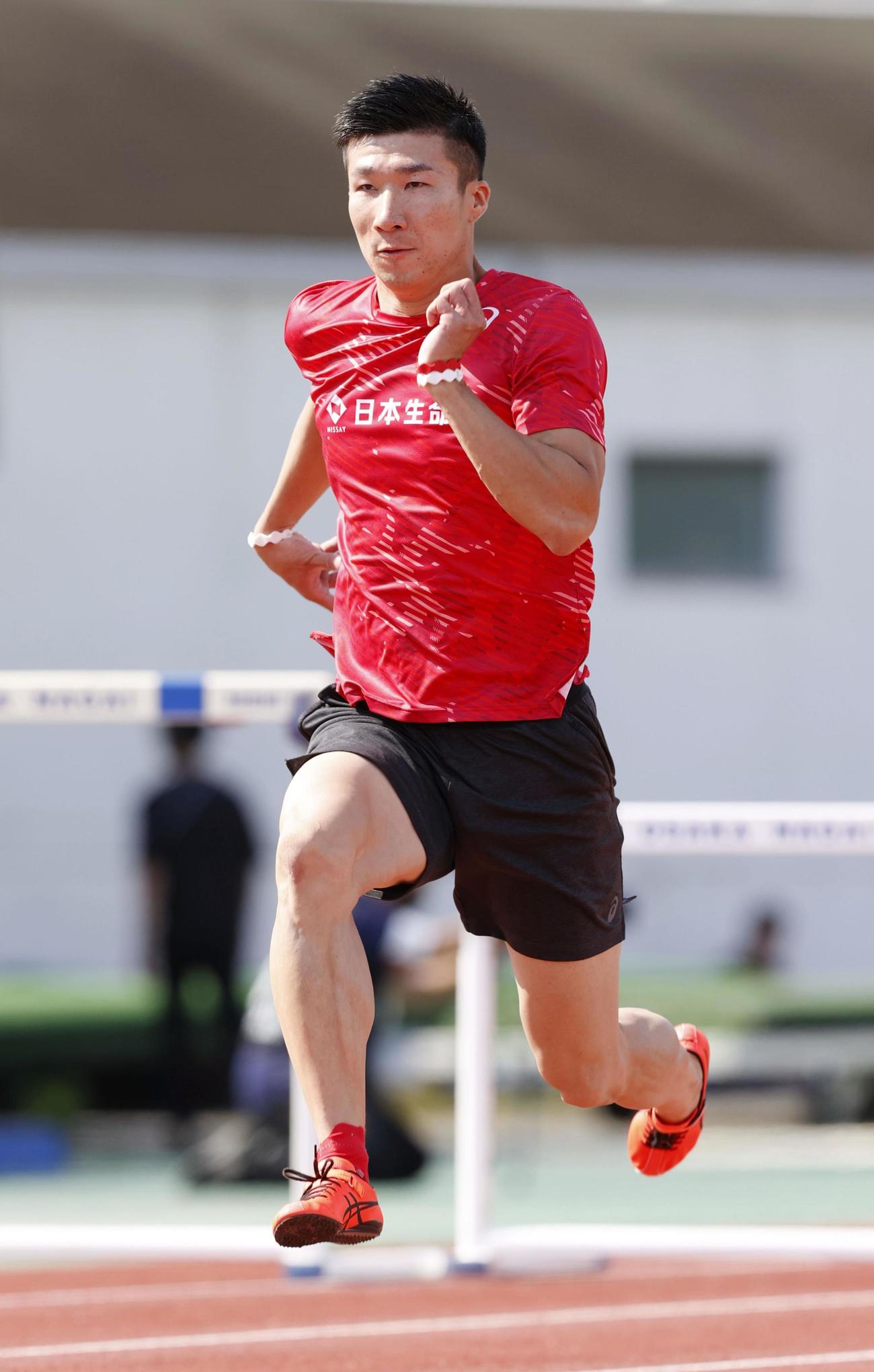 陸上日本選手権に向け、調整する桐生（フォート・キシモト／日本陸上競技連盟提供）
