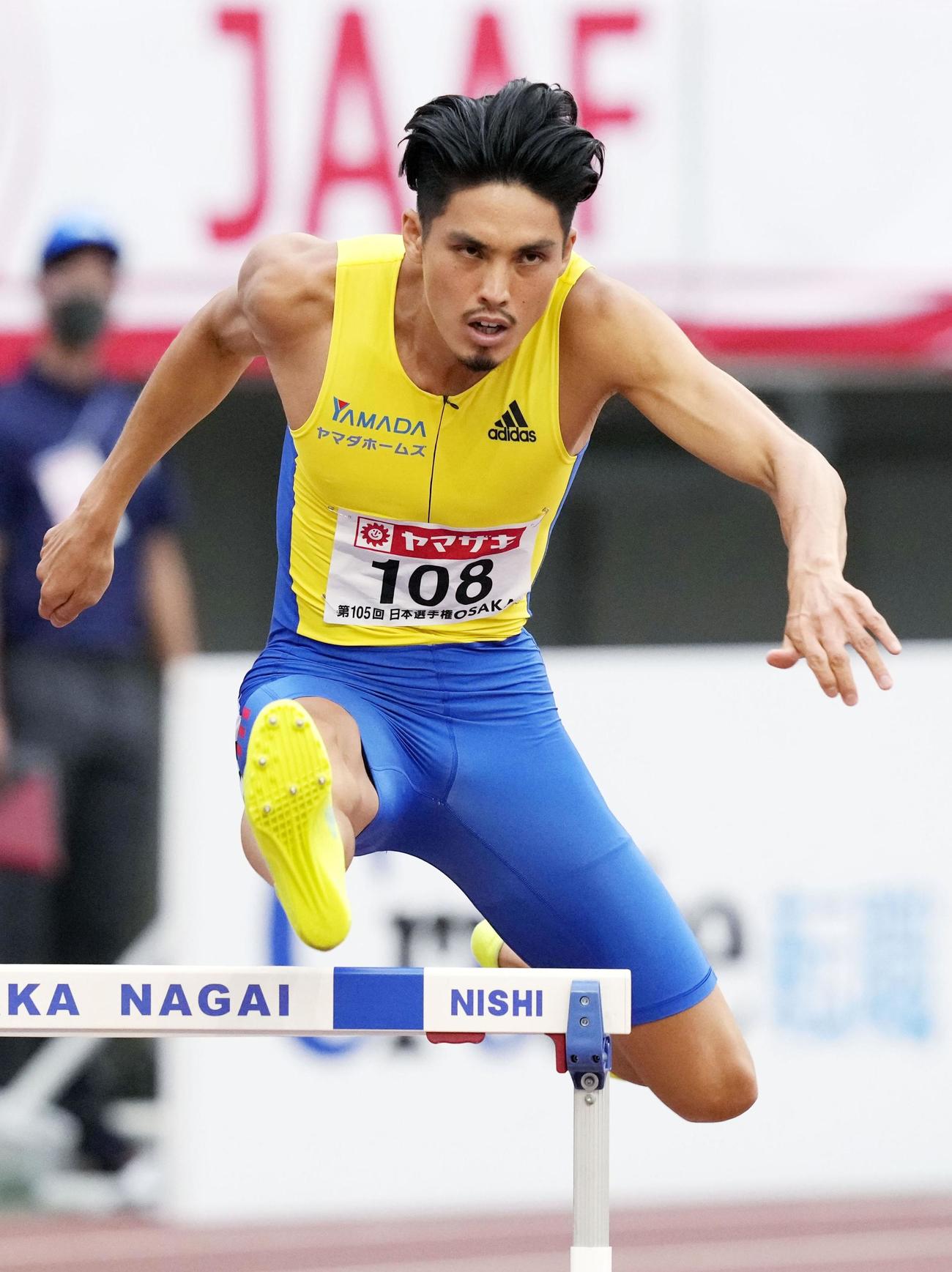 48秒87で2位になり、東京五輪代表に決まった安部孝駿（共同）