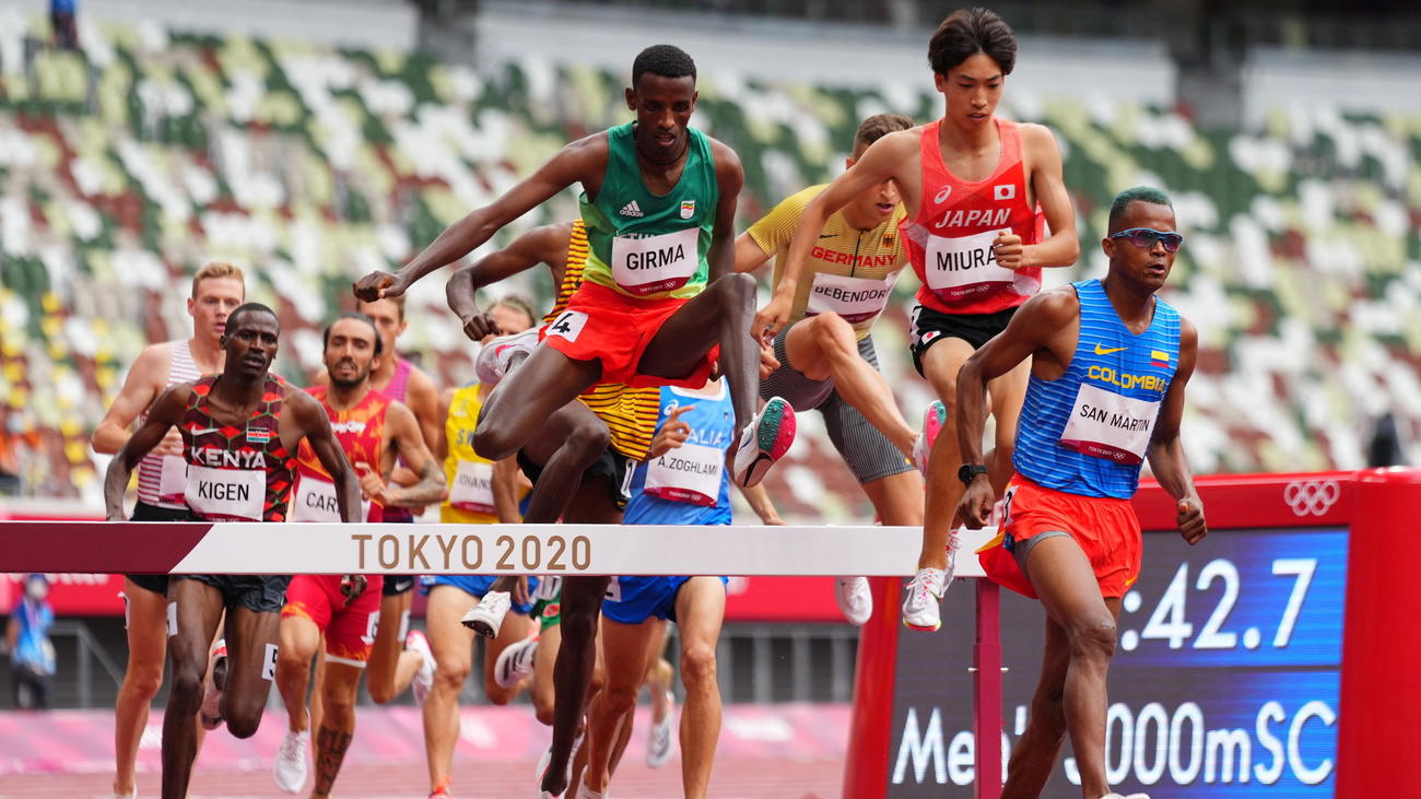 陸上男子3000m障害　日本の三浦龍司（ロイター）