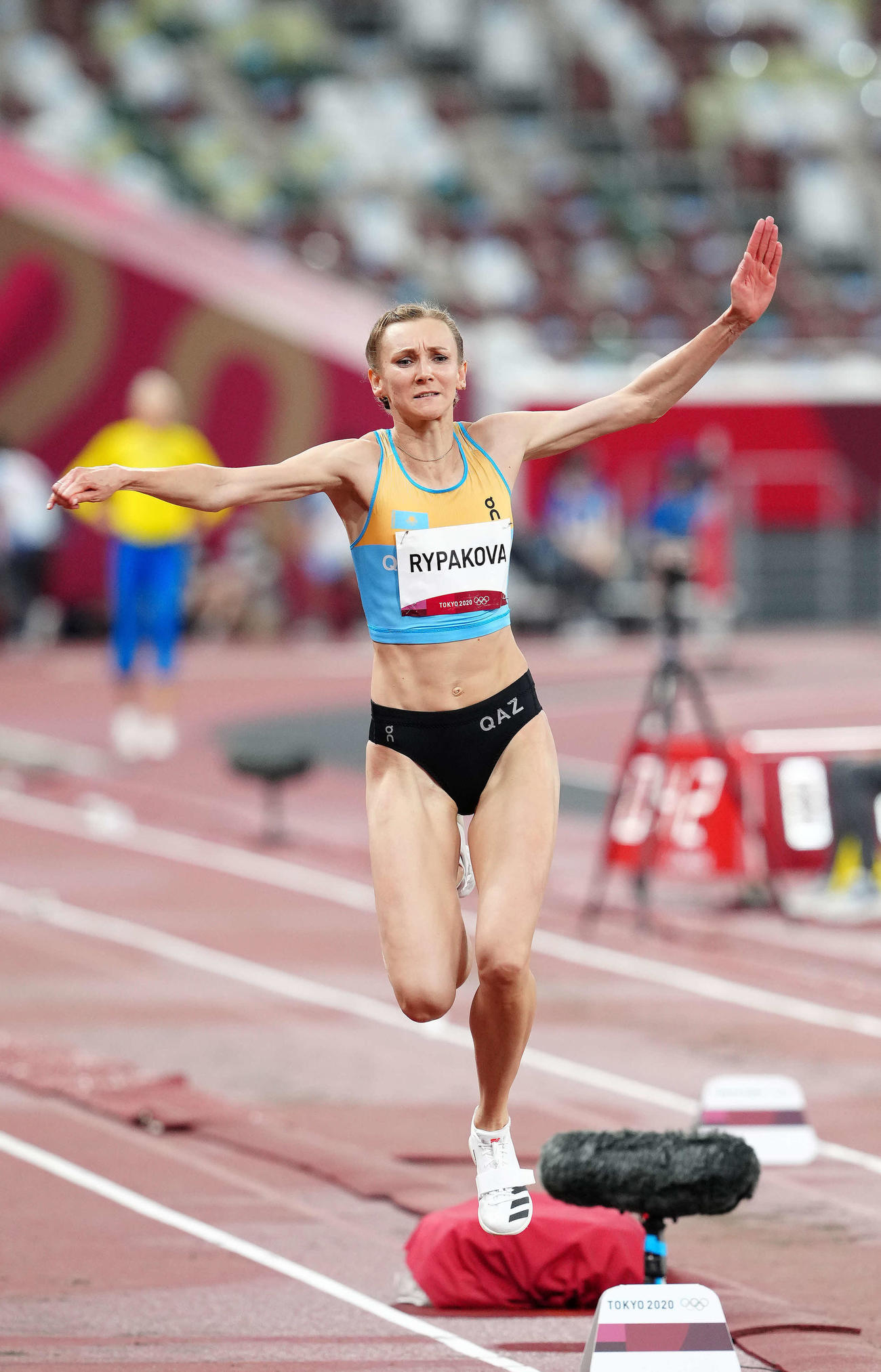 女子3段跳び予選に臨むルイパコア（撮影・江口和貴）