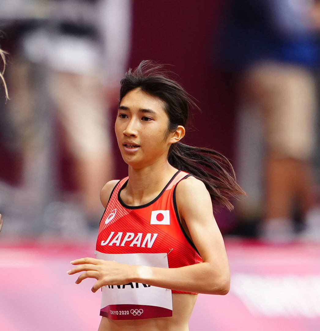 女子1500メートル予選3組、4着でフィニッシュし日本新記録を樹立した田中（撮影・江口和貴）