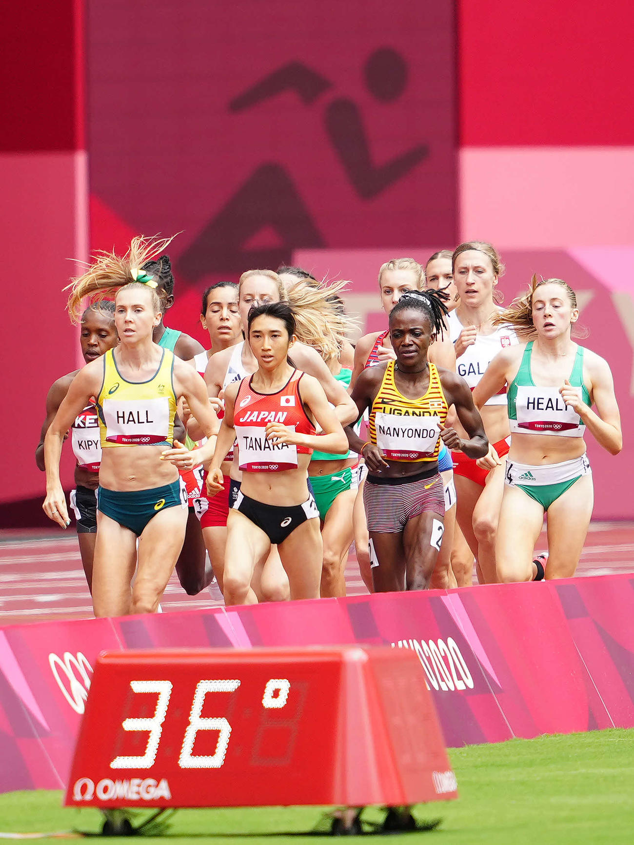 女子1500メートル予選3組、4着でフィニッシュし日本新記録を樹立した田中（撮影・江口和貴）