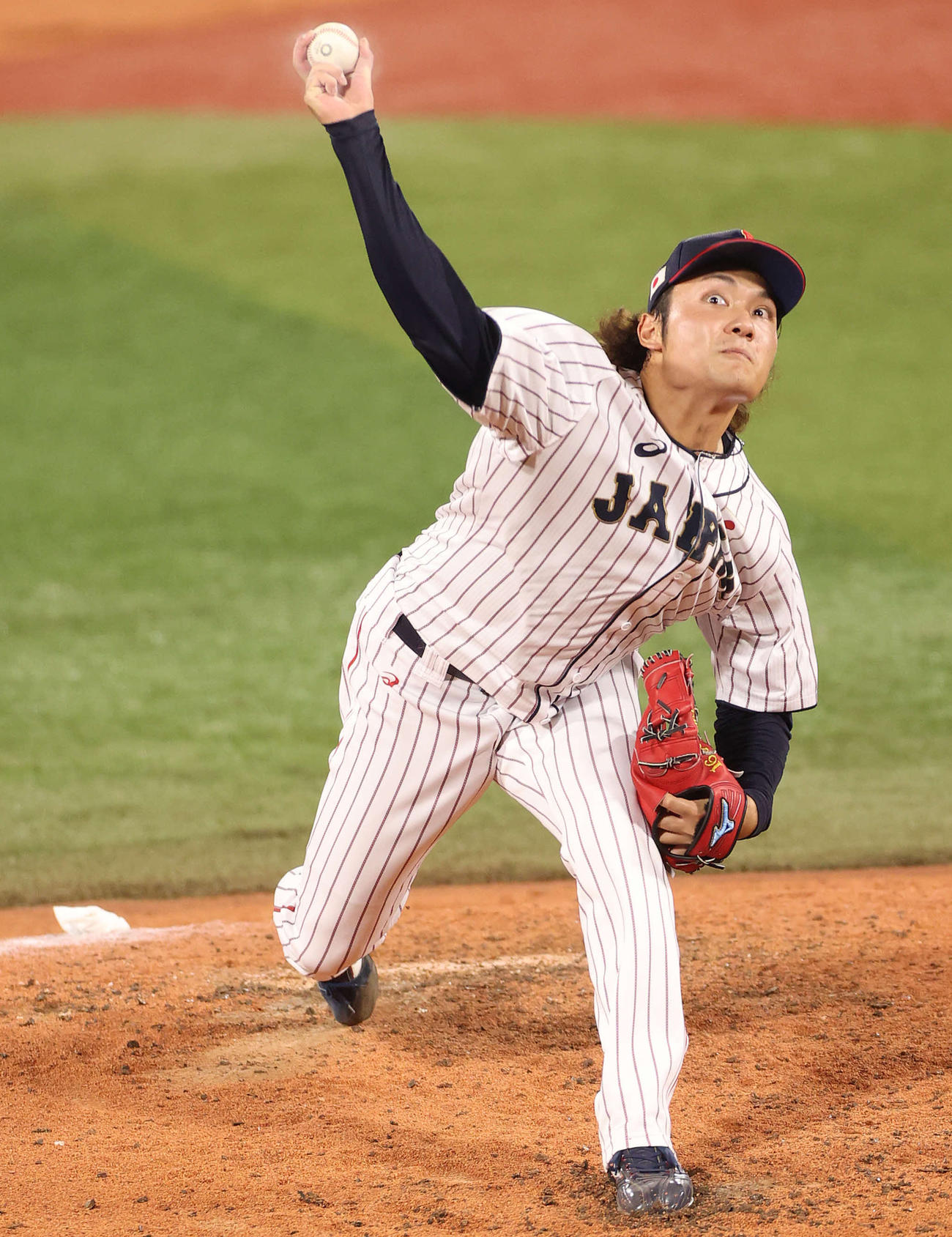 日本対米国　7回表に日本3番手で登板した伊藤（撮影・河野匠）