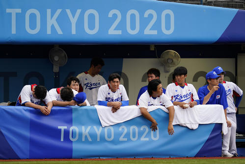 ドミニカ共和国に敗れた韓国ナイン（AP）