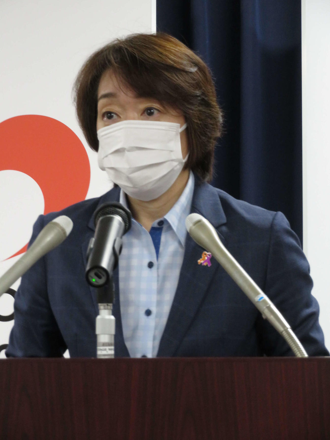 閣議後会見を行った橋本聖子五輪相（撮影・近藤由美子）