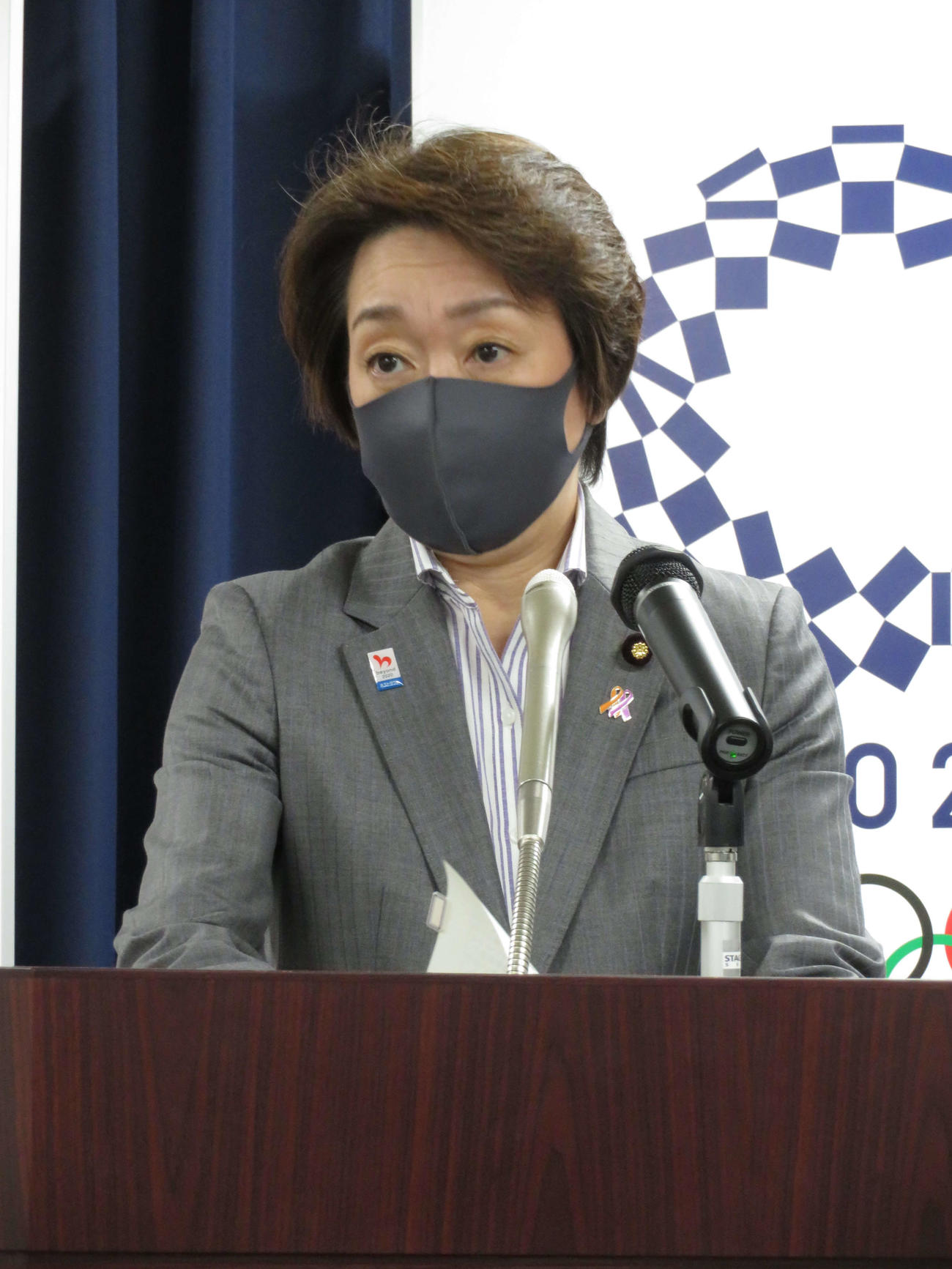閣議後会見を行った橋本聖子五輪相（撮影・近藤由美子）