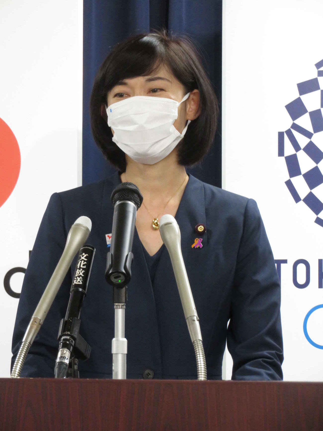 閣議後会見を行った丸川珠代五輪相（撮影・近藤由美子）