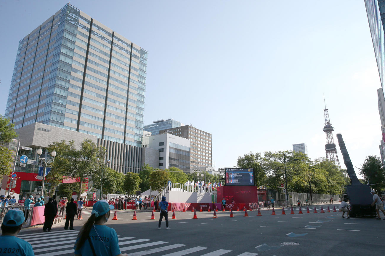 東京五輪　女子マラソンが行われた札幌・大通公園会場（2021年8月7日撮影）