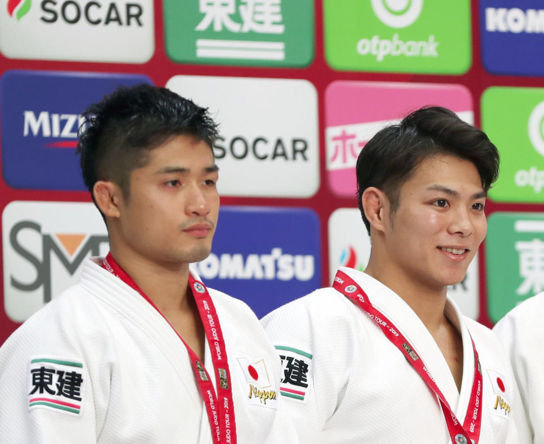 丸山城志郎（左）と阿部一二三（2019年11月22日撮影）
