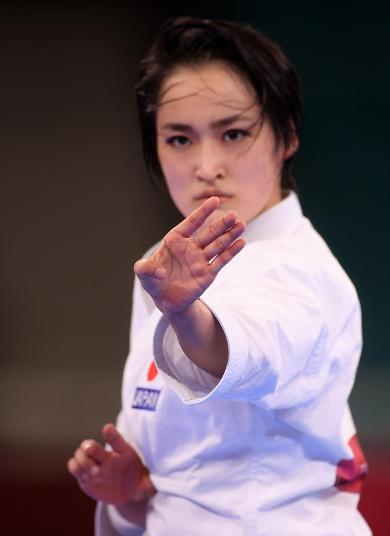空手・女子形に出場した清水希容（ロイター）
