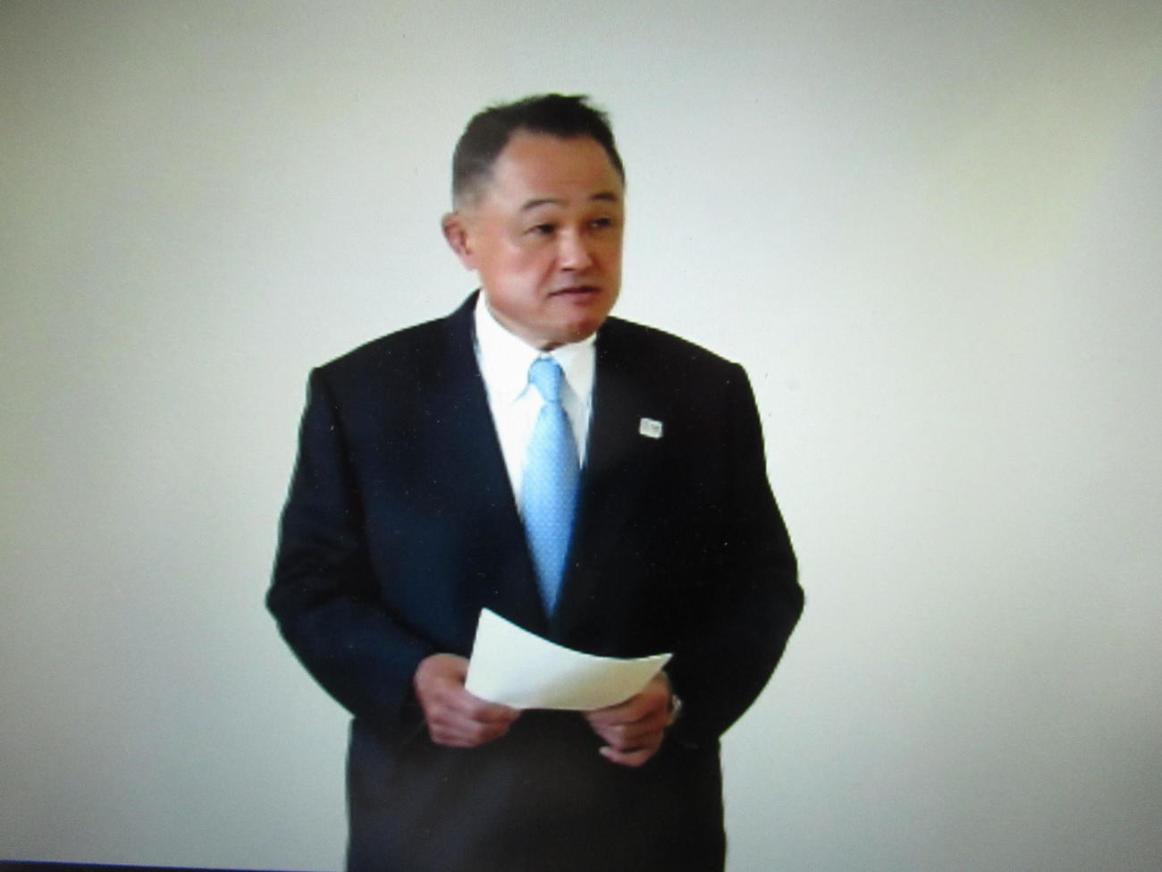 JOC山下会長は、コロナ禍を鑑みてオンラインで年頭のあいさつを行った