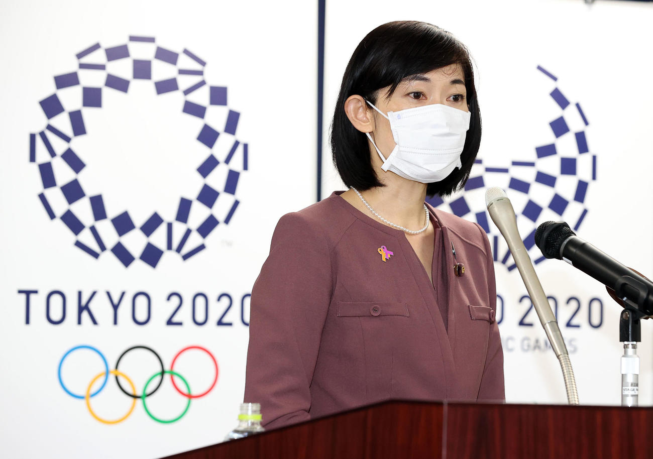 五輪相就任の会見を行った丸川珠代氏（撮影・浅見桂子）