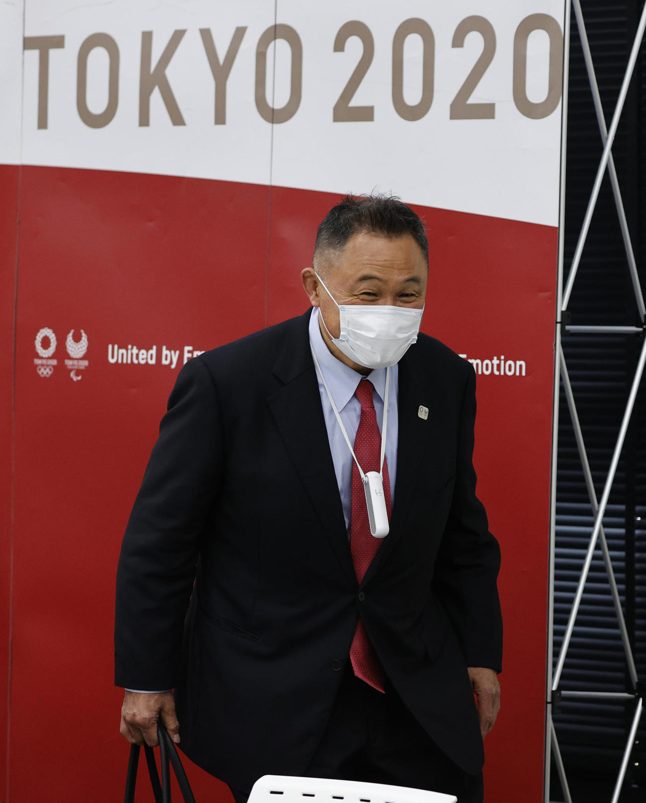 東京五輪・パラリンピック組織委の理事会に臨む山下泰裕理事（代表撮影）