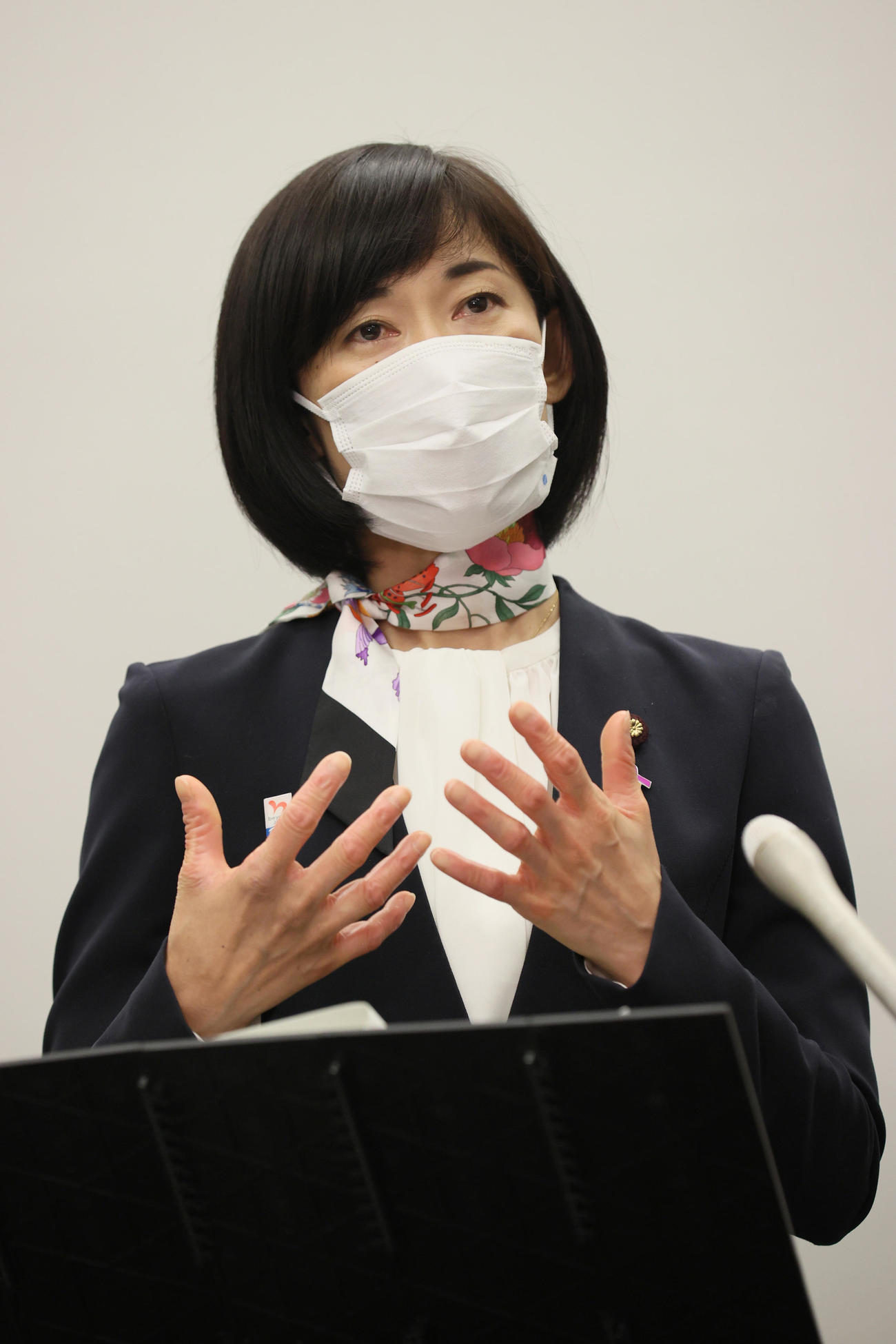 東京五輪・パラリンピックに向けた5者協議を終え、取材に応じる丸川珠代五輪担当相（代表撮影）