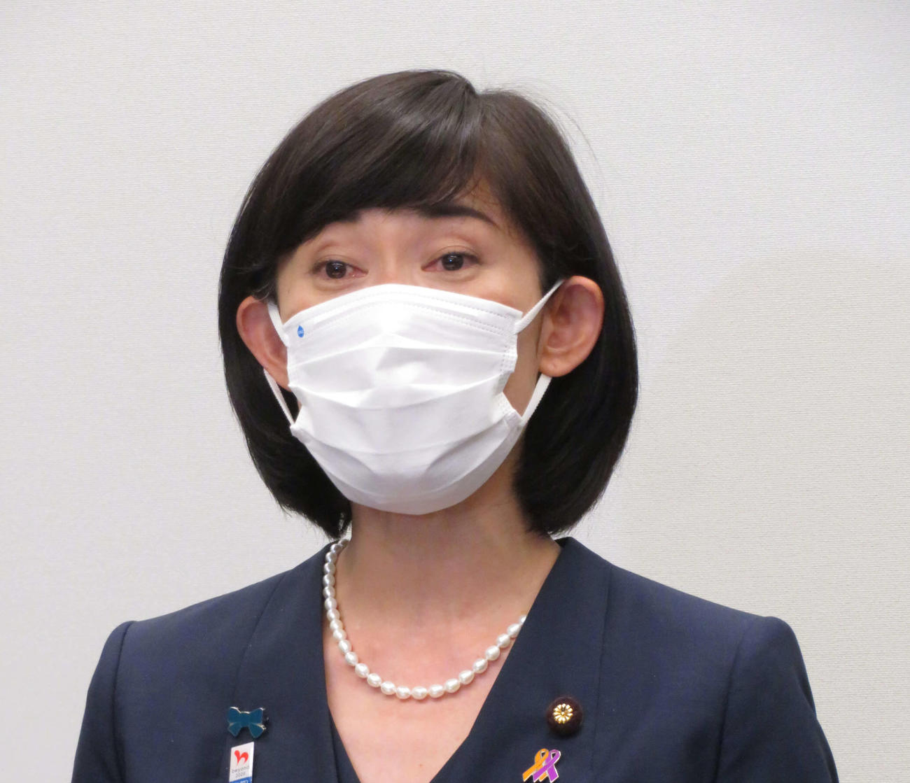 5者協議終了後、取材に応じた丸川珠代五輪相（撮影・近藤由美子）