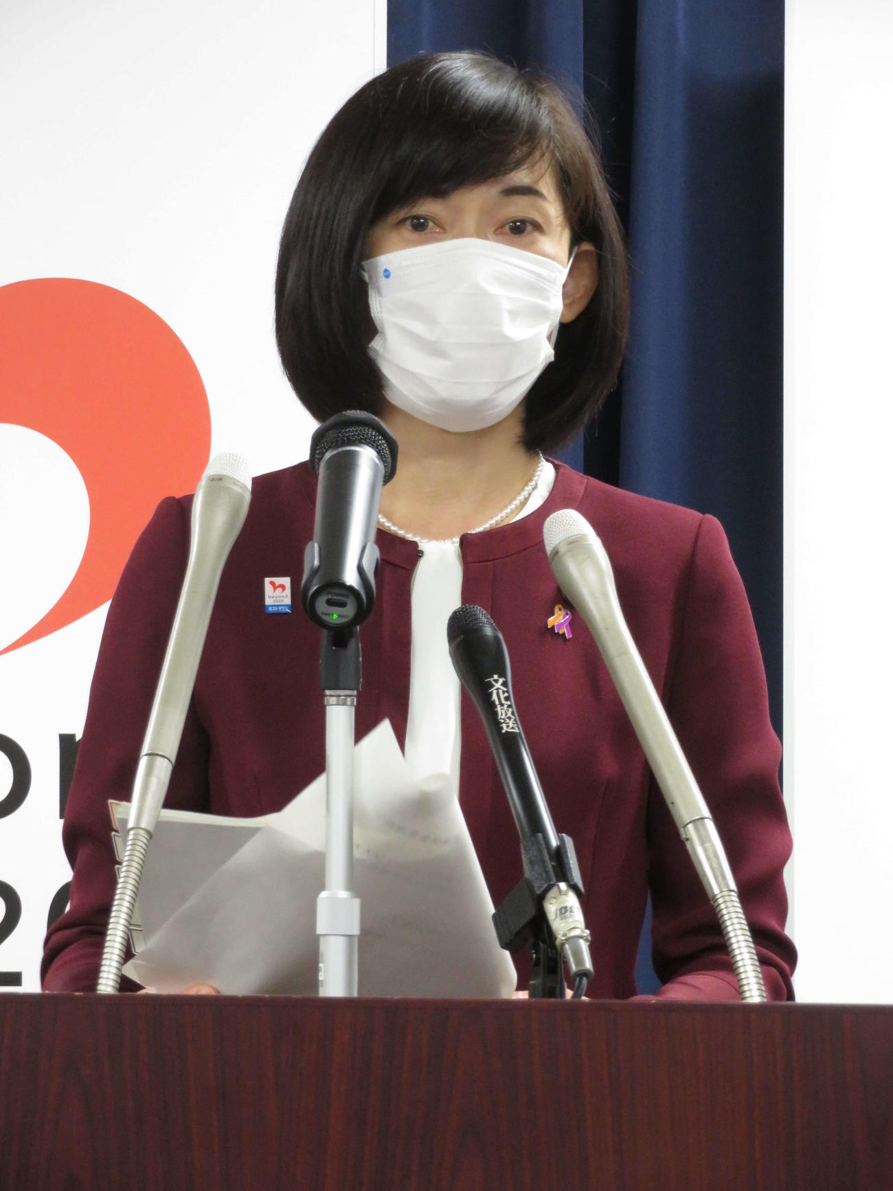 閣議後会見を行った丸川珠代五輪相（撮影・近藤由美子）