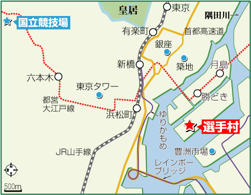 東京五輪選手村の地図