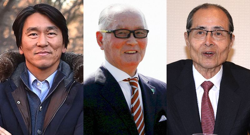 松井秀喜、長嶋茂雄、王貞治の3氏