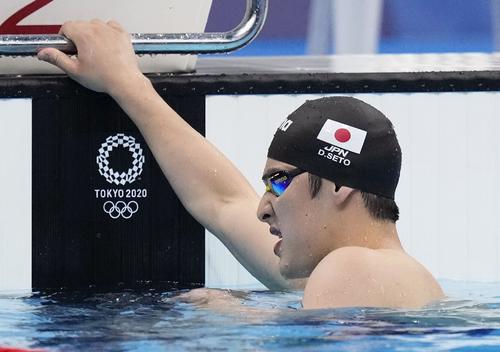 男子200メートルバタフライ準決勝のレースを終えた瀬戸大也。決勝進出を逃した（共同）