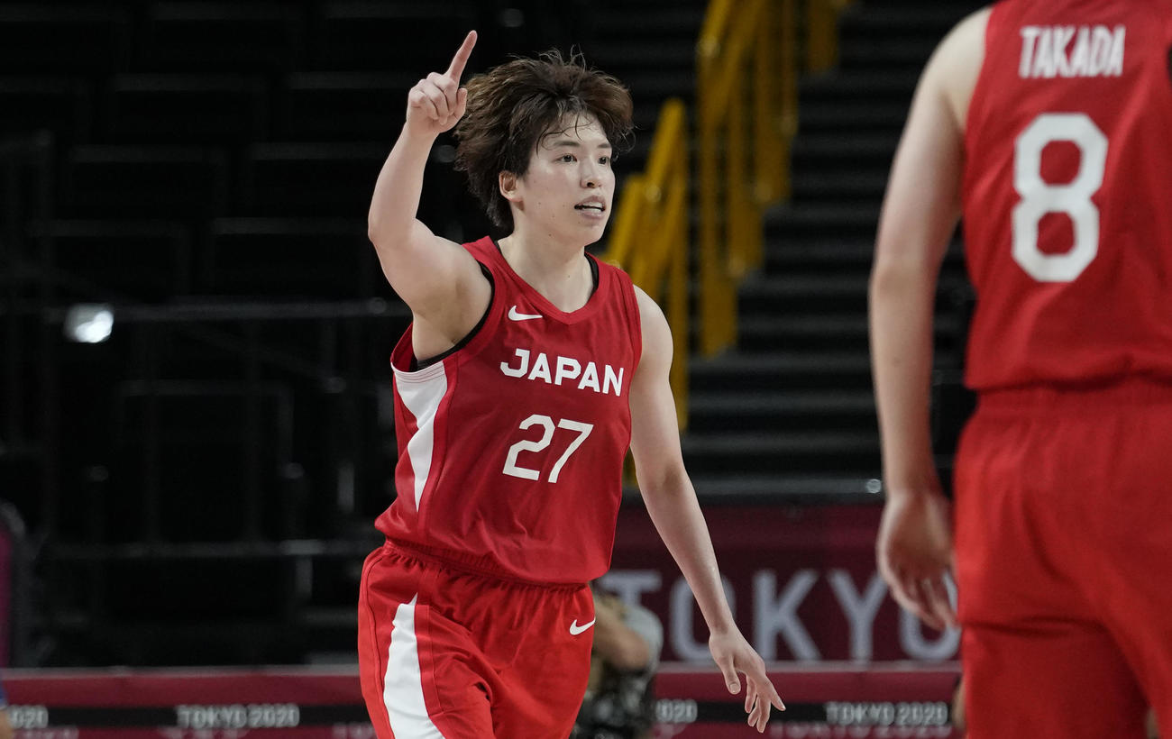 3点シュートを決めた林咲希（AP）