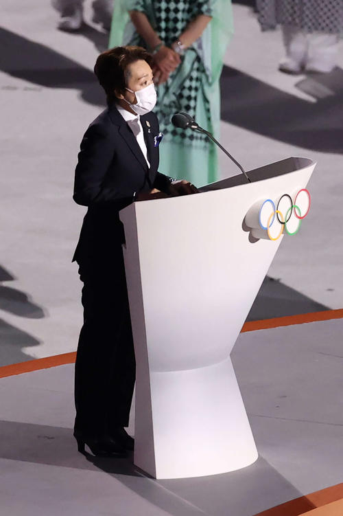 あいさつする東京五輪組織委員会の橋本会長（撮影・河野匠）