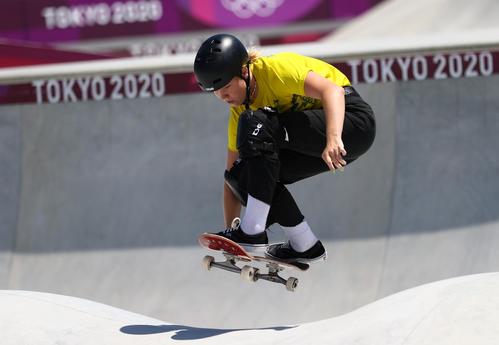 女子パーク予選に登場したポピー・オルセン（ロイター）