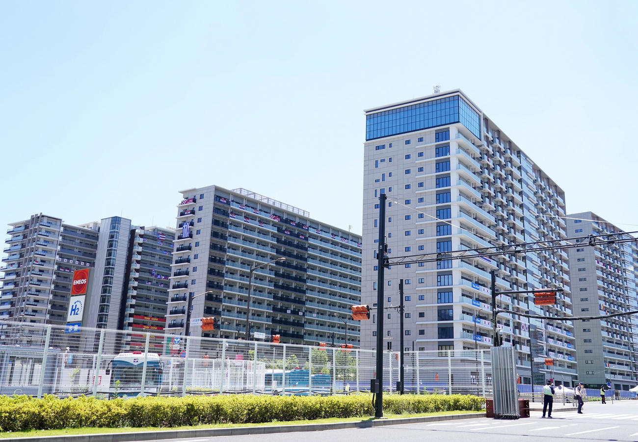 東京五輪の選手村の様子（2021年7月18日撮影）