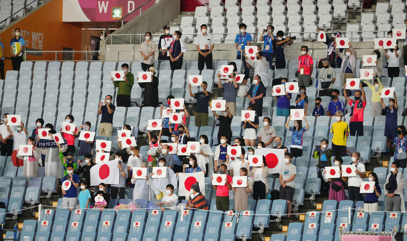 サッカー女子1次リーグE組　日本対チリは有観客で行われた（撮影・江口和貴）