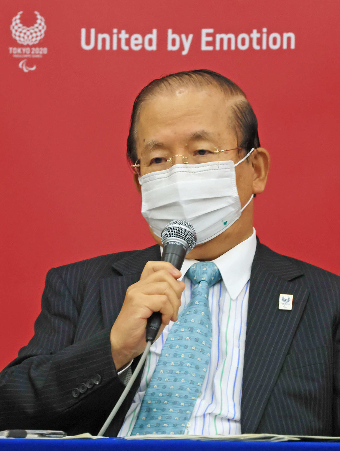 東京パラリンピックに向けた4者協議を終えて記者会見する東京五輪・パラリンピック組織委の武藤事務総長（代表撮影）