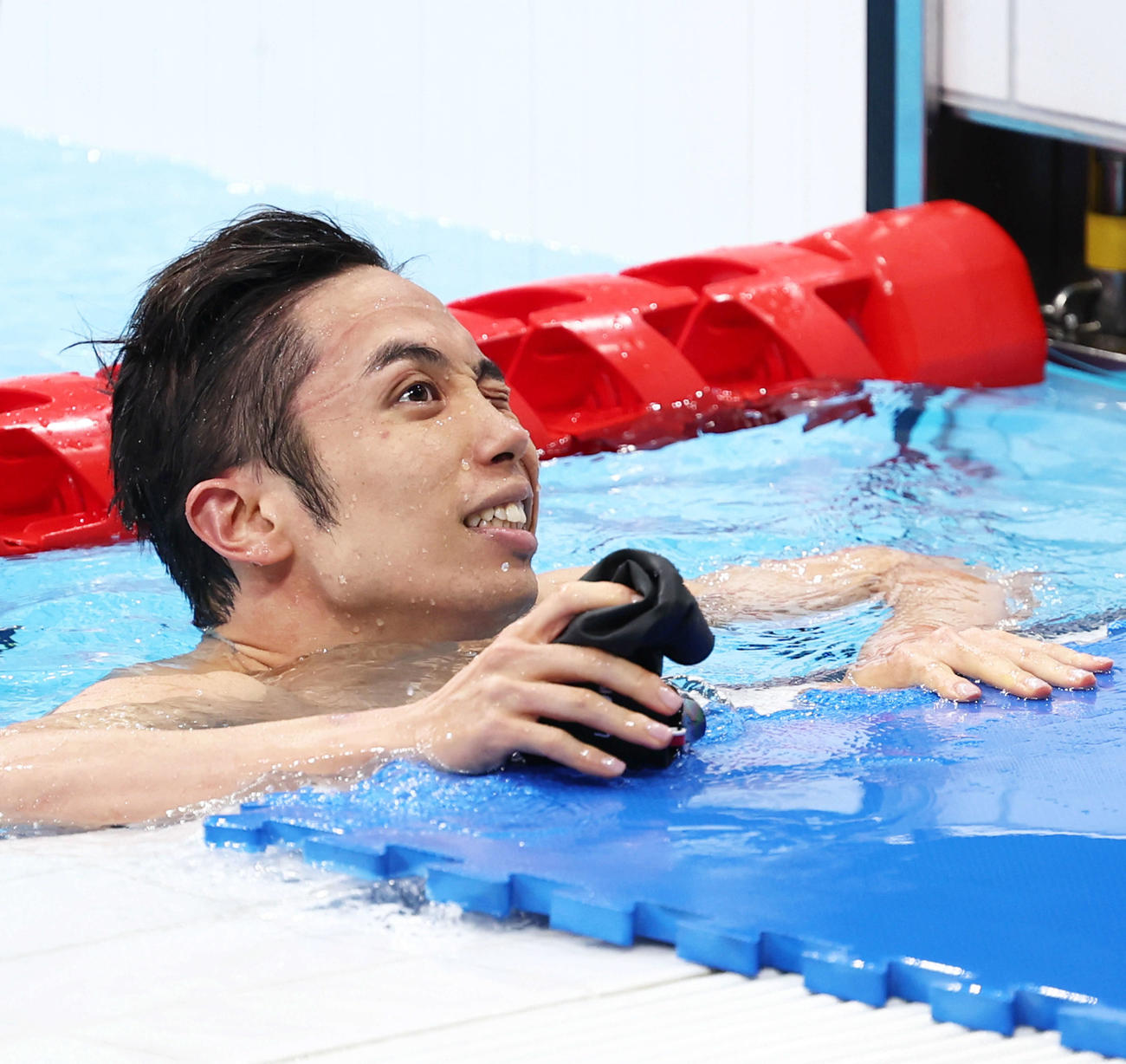 男子200メートル個人メドレー決勝　銅メダルを決めた富田（撮影・河田真司）