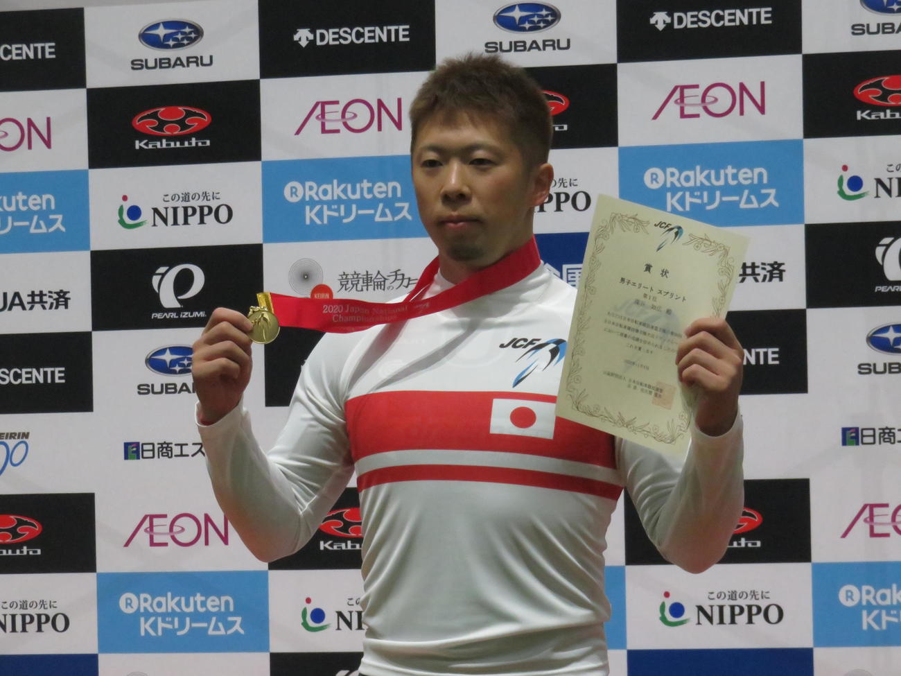 男子スプリントを制した深谷知広（撮影・山本幸史