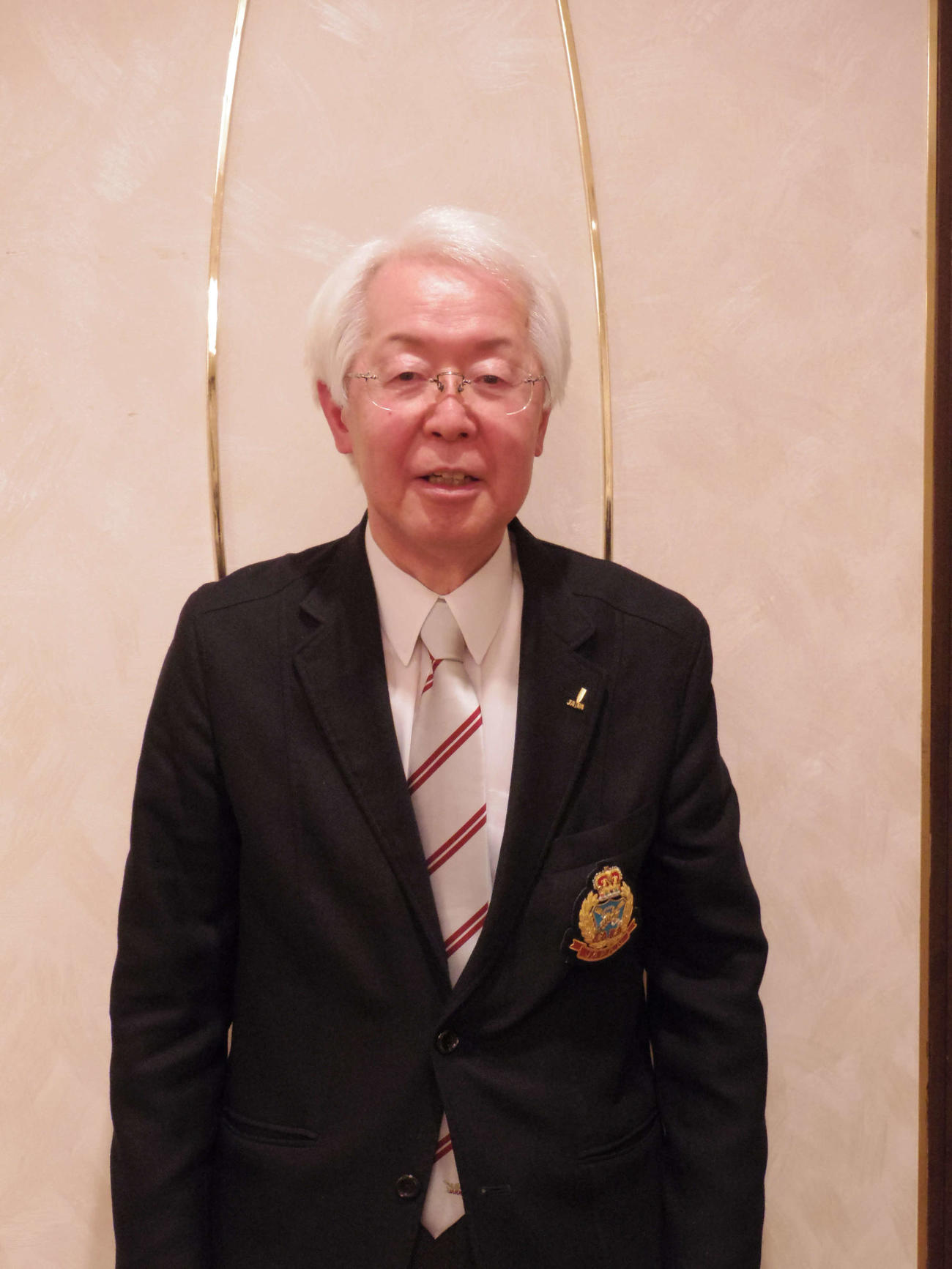 日本ボート協会の新会長に就任する坂田氏（撮影・奥岡幹浩）
