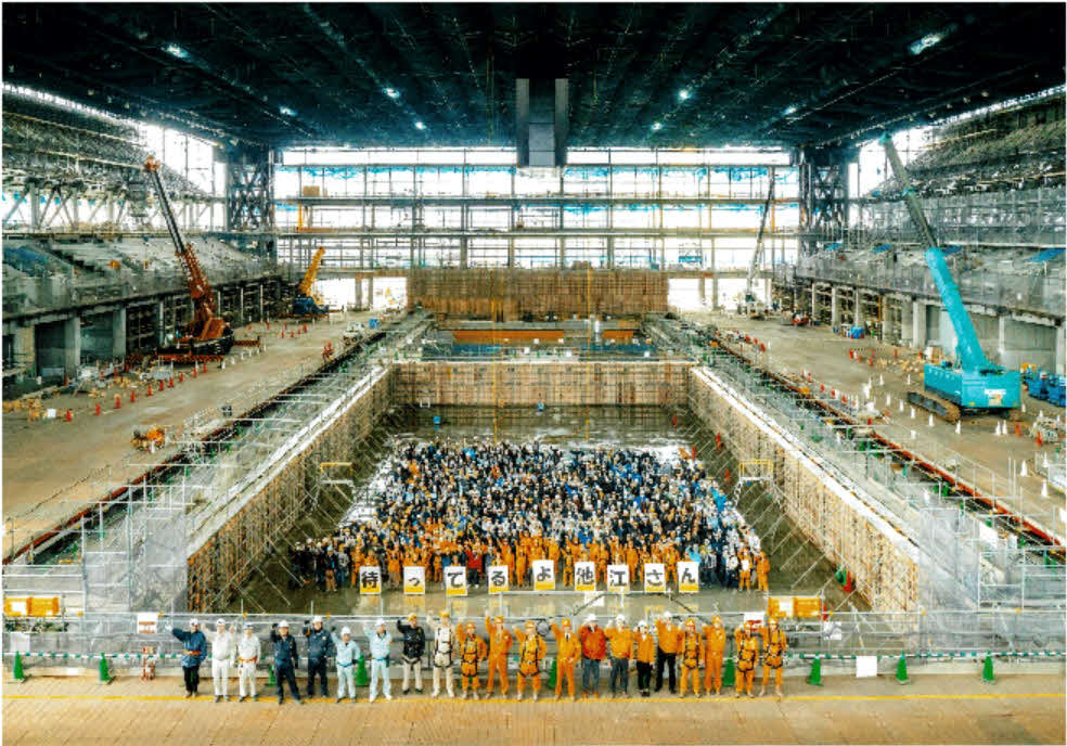 東京アクアティクスセンターの建設現場から池江に届けられた写真（池江璃花子公式サイトから）