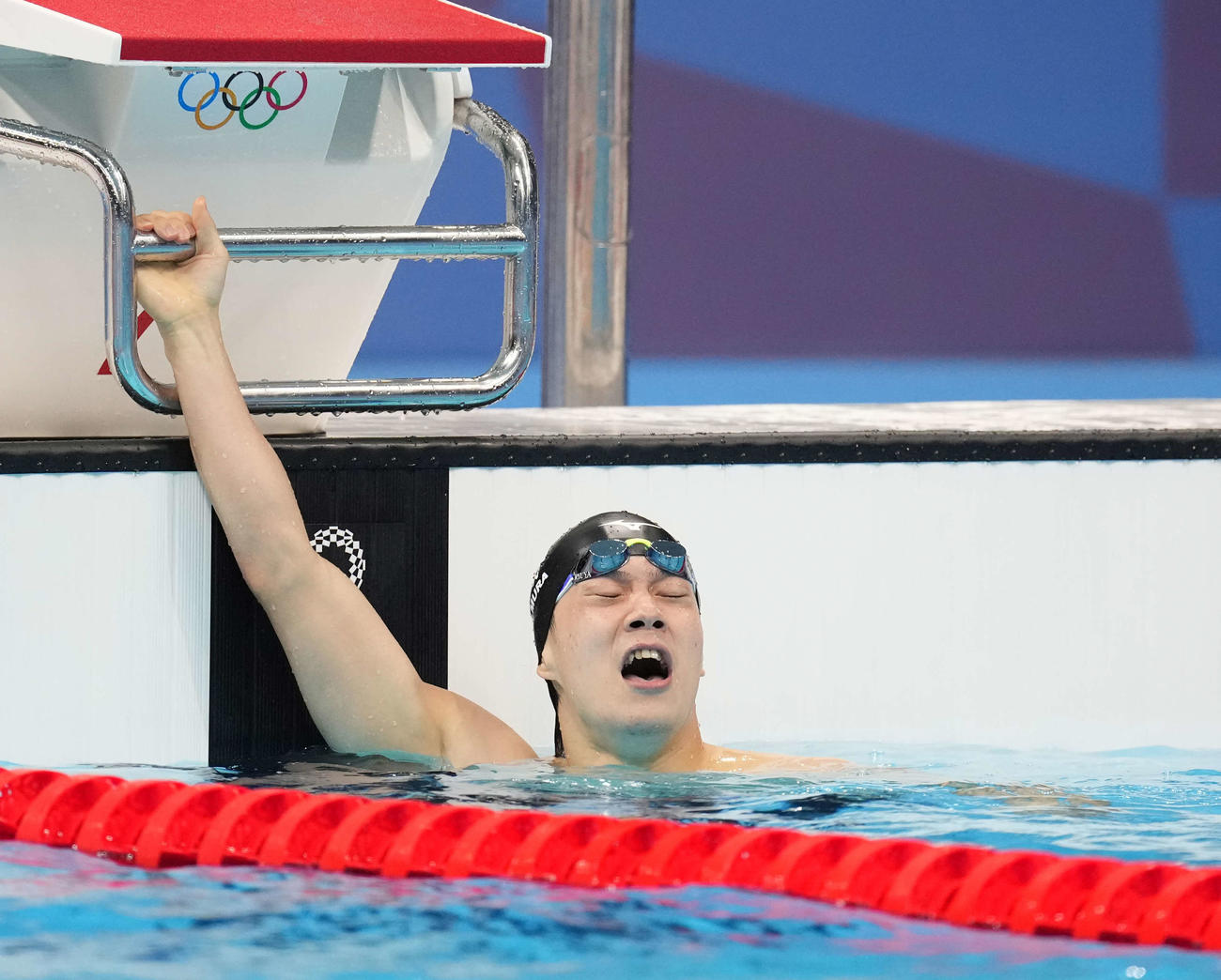 男子200メートル平泳ぎ決勝　7位で終わり悔しげな表情の武良（撮影・鈴木みどり）