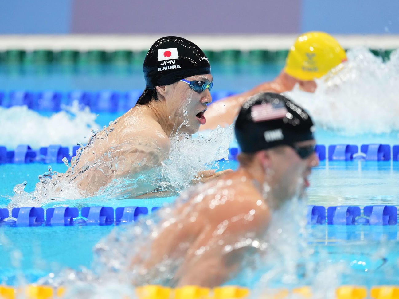 男子200メートル平泳ぎ決勝　力泳する武良（撮影・鈴木みどり）