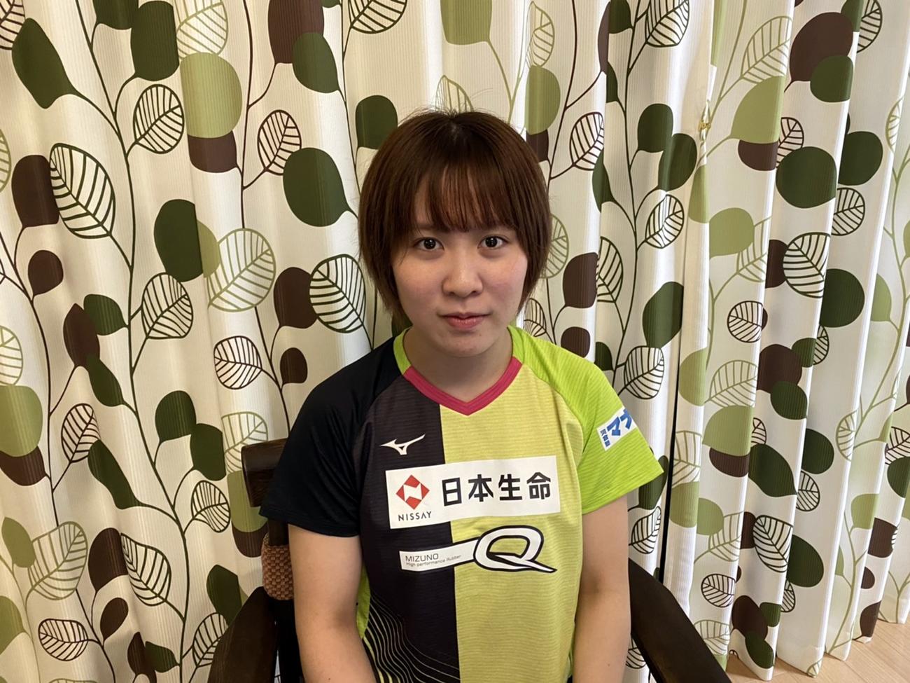 五輪開幕1年前のインタビューに応じる平野美宇
