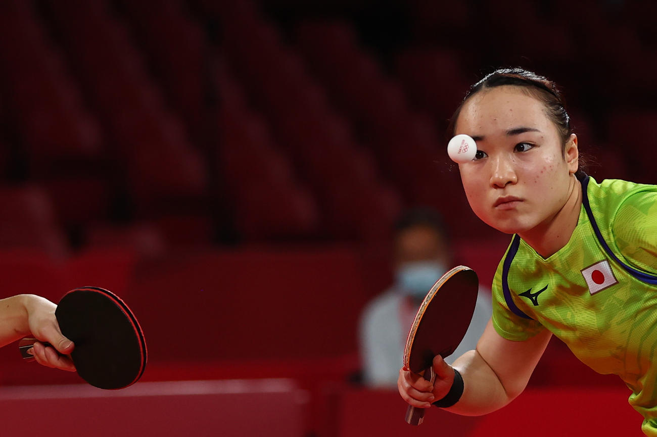 卓球混合ダブルス準々決勝　伊藤美誠（ロイター）