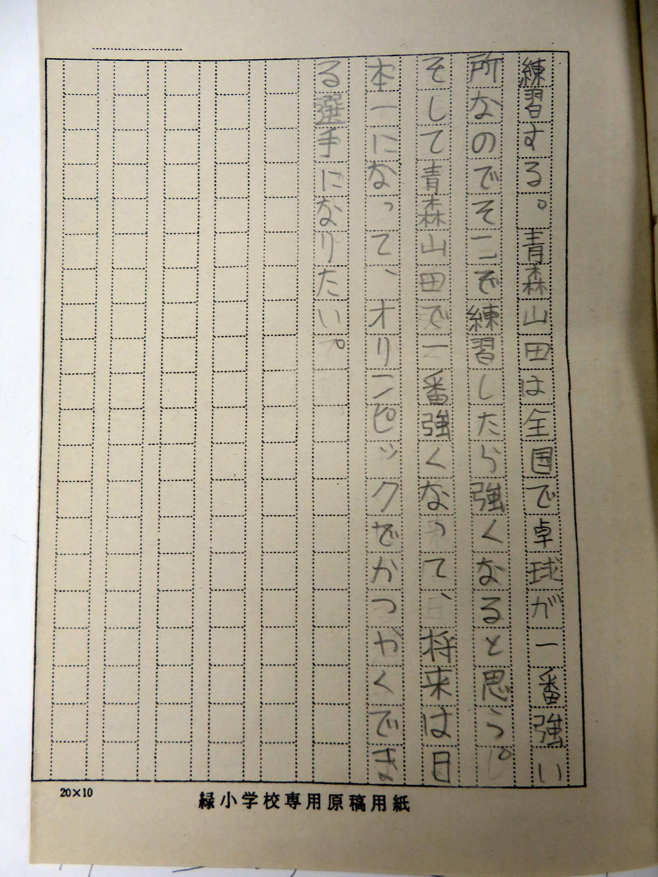 丹羽孝希が「未来の自分」と題して書いた小6時の作文