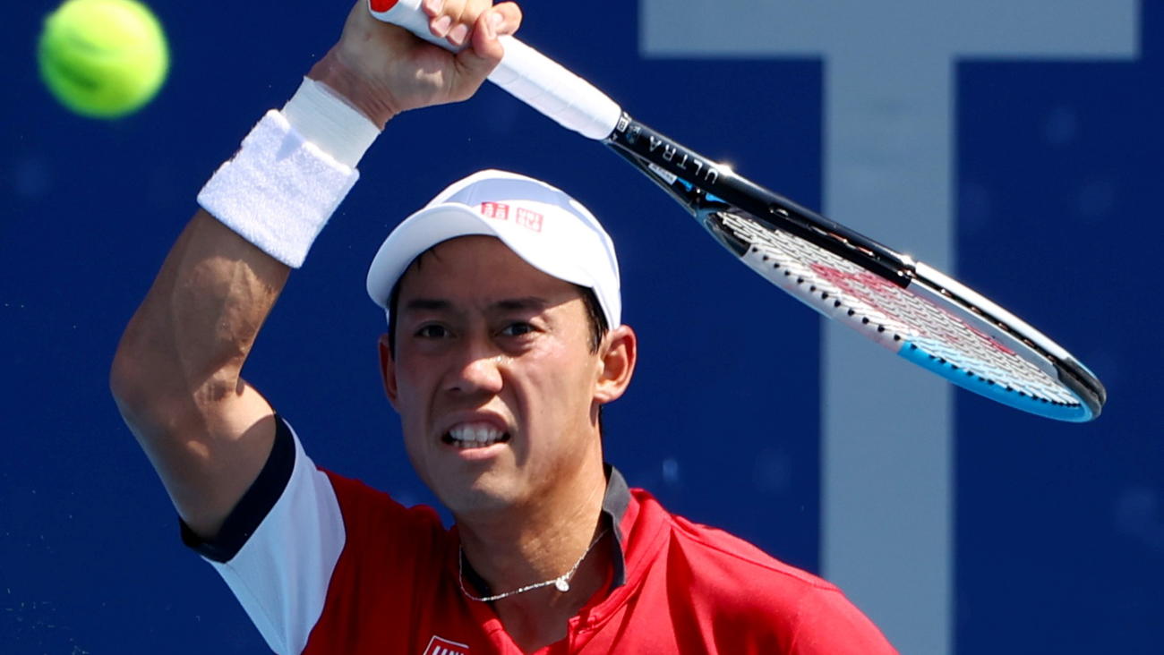 男子シングルス3回戦でプレーする錦織圭（ロイター）