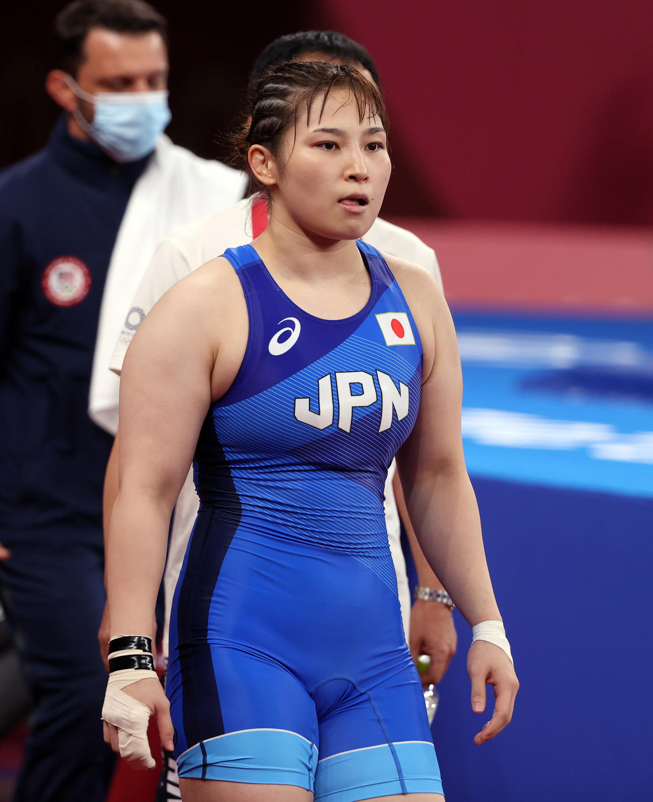 女子フリースタイル68キロ級1回戦で敗れた土性（撮影・パオロ　ヌッチ）