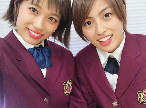 ドラマ「花のち晴れ」のエキストラに友人と参加しました（右が森下）