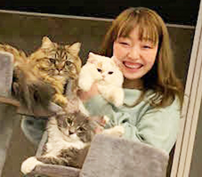 最愛の猫たちと記念撮影