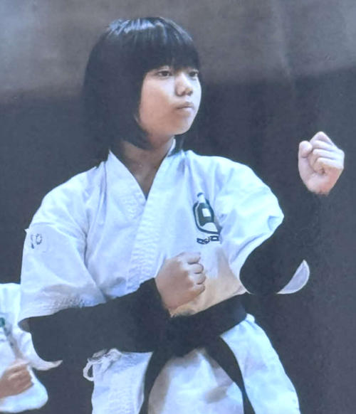 合宿で昇級試験時に稽古中の川原愛未