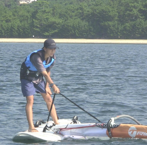 ウインドサーフィンの練習に明け暮れた中学3年間