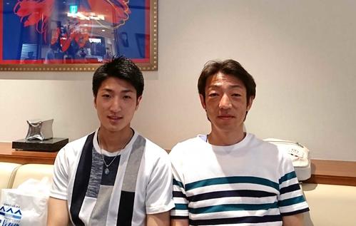 インタビューに答えてくださった原田富士男選手（右）と才一郎選手