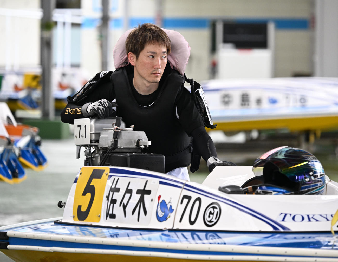 「G1開設71周年記念トーキョー・ベイ・カップ」前検日、スタート練習に臨む佐々木（撮影・千葉一成）